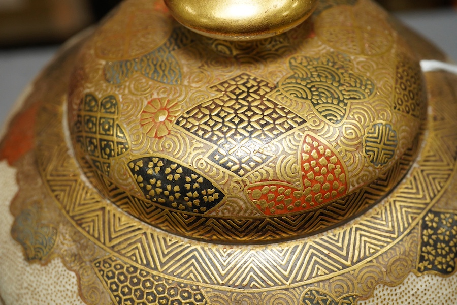 A Japanese Satsuma ‘Shichi-fuku-Jin’ octagonal jar and cover, Meiji period